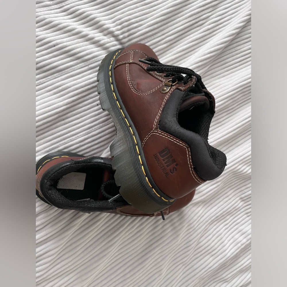 Brown doc martens steel toed